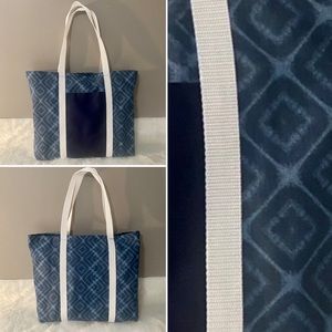 Large tote bag - “navy geometric”
